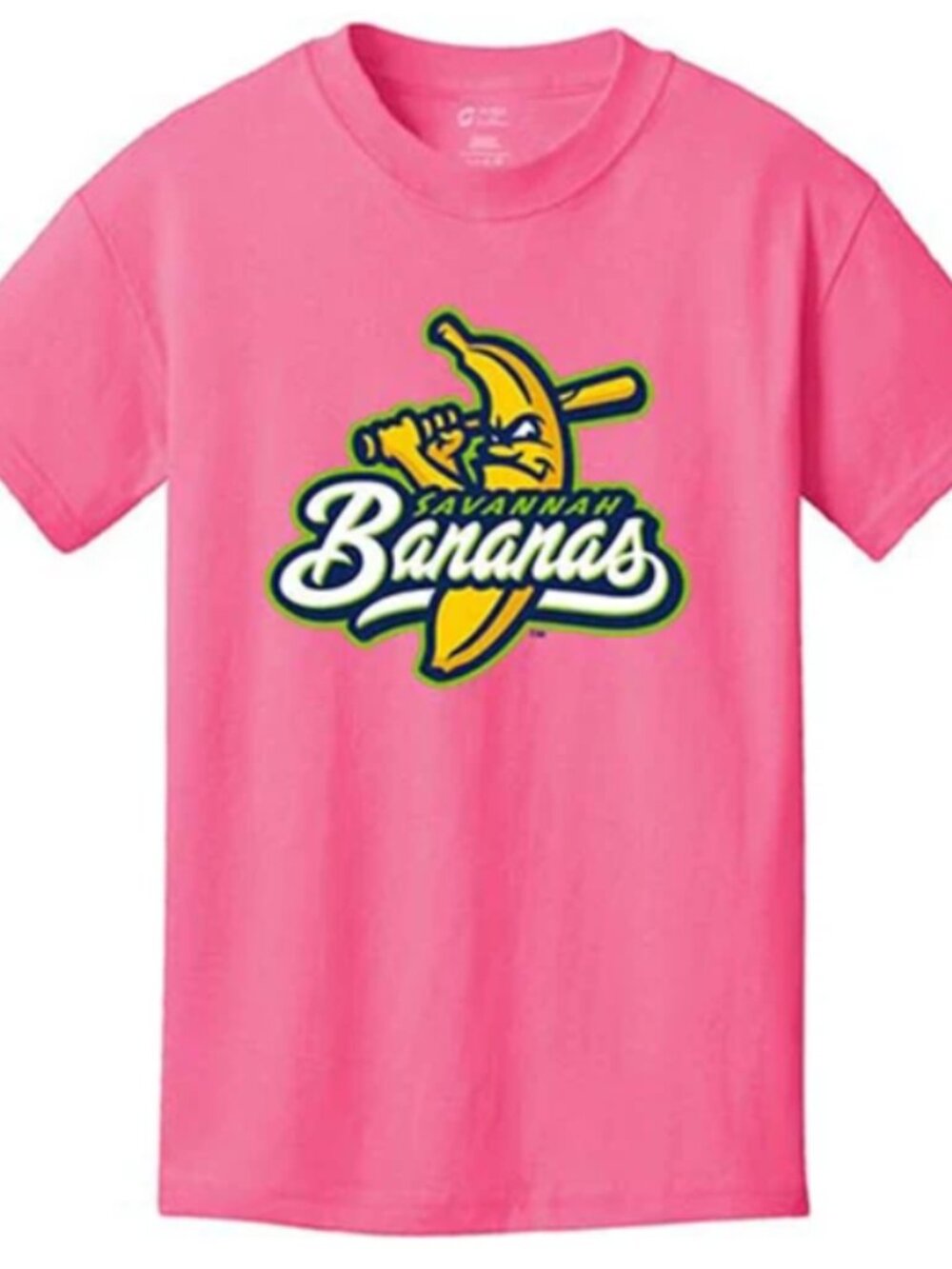 Savannah Bananas Youth Short Sleeve Primary Logo Tee - Pink - Size Youth Medium